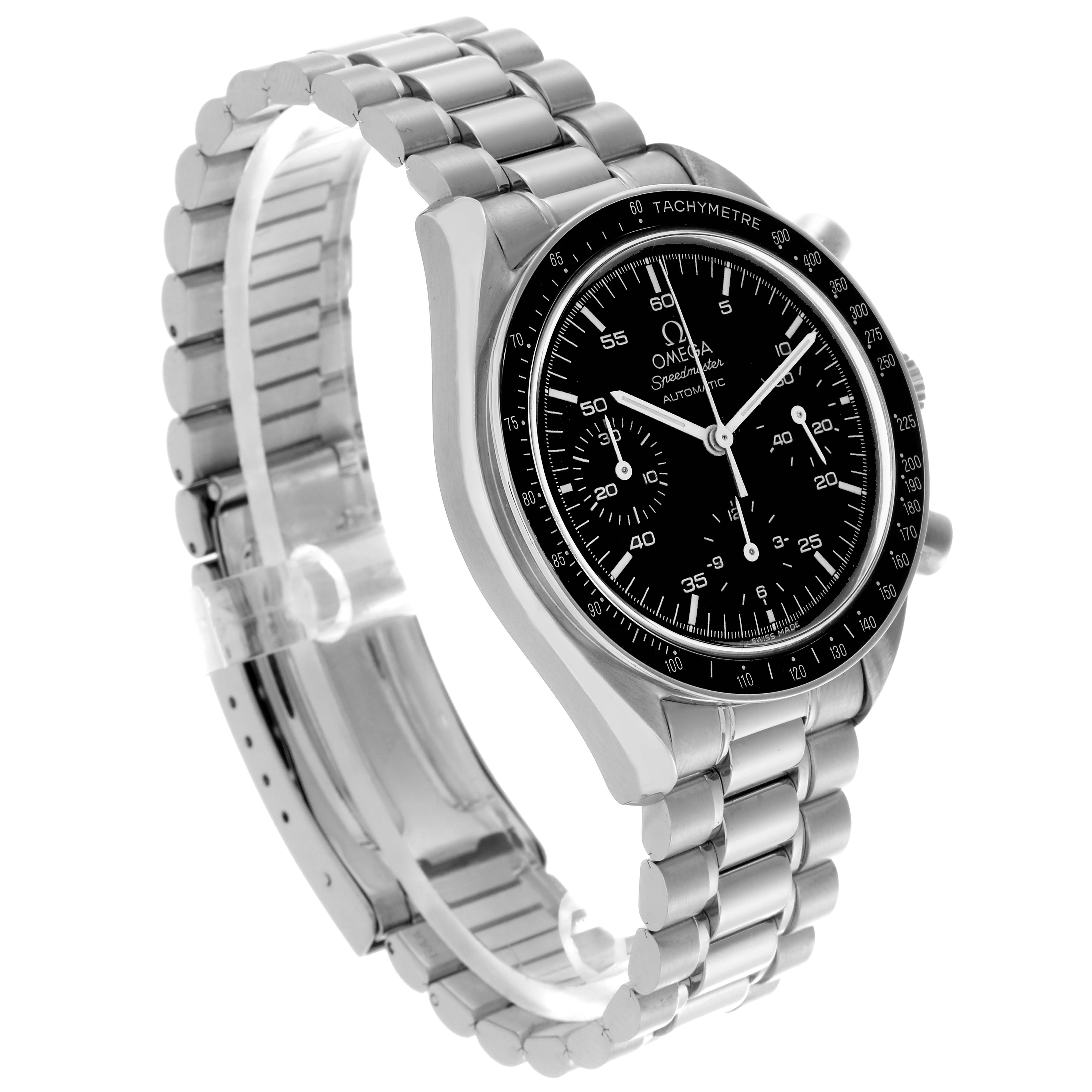 Omega Speedmaster Reduced Chronograph Hesalite Steel Mens Watch 39.0 MM 3510.50.00