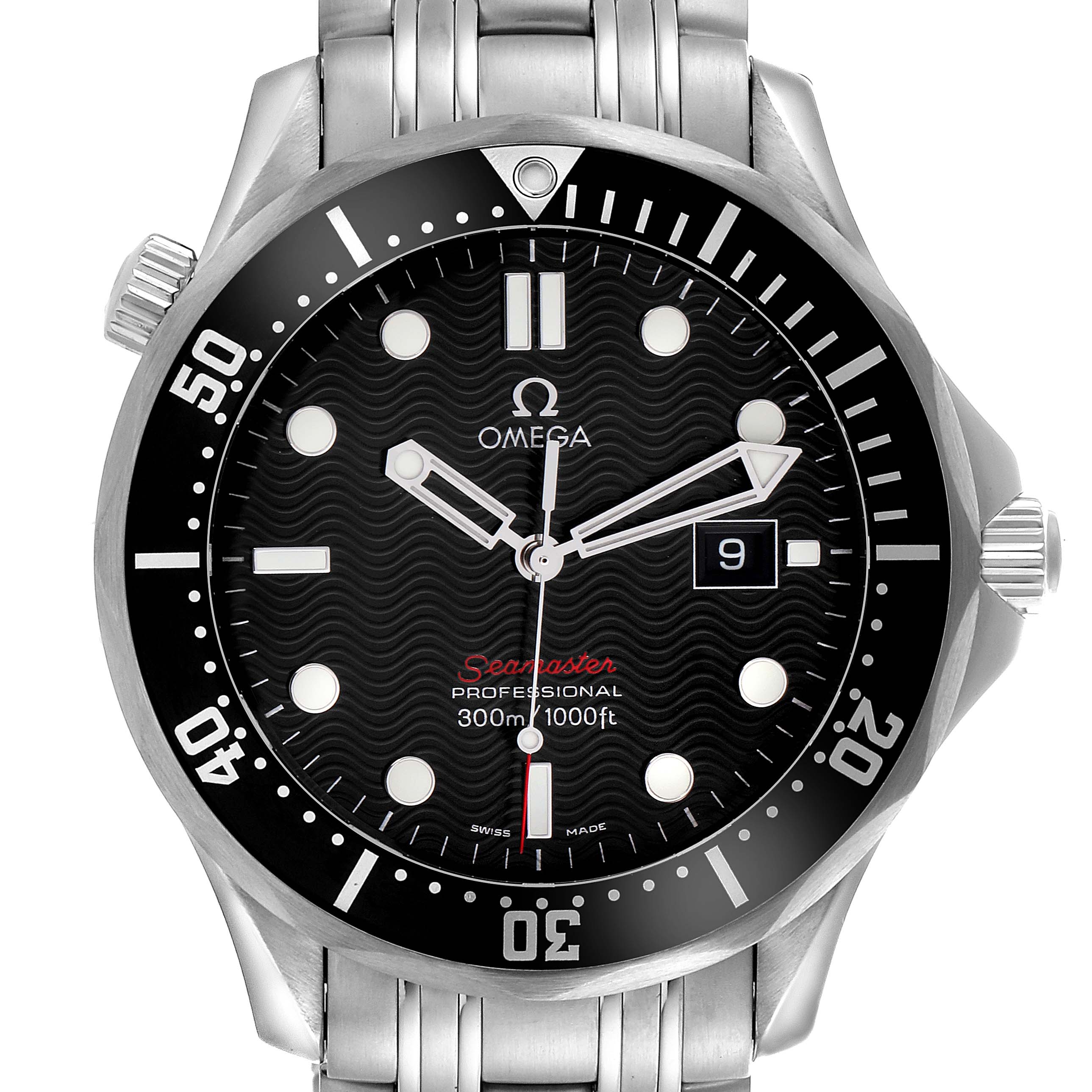 Omega Seamaster Quartz Black Dial Steel Mens Watch 41.0 MM 212.30.41.61.01.001