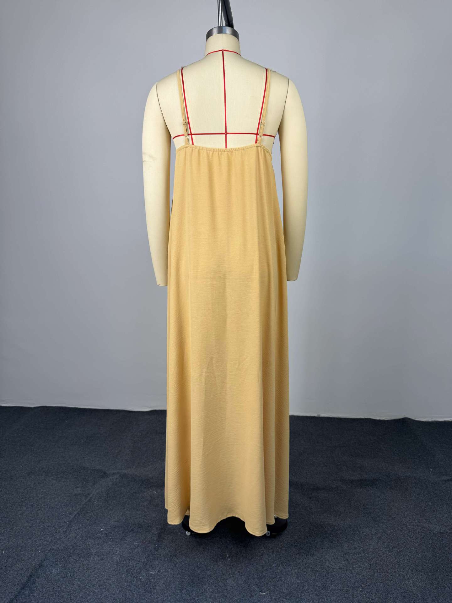 Women Summer Casual V-Neck Strappy Maxi Dress