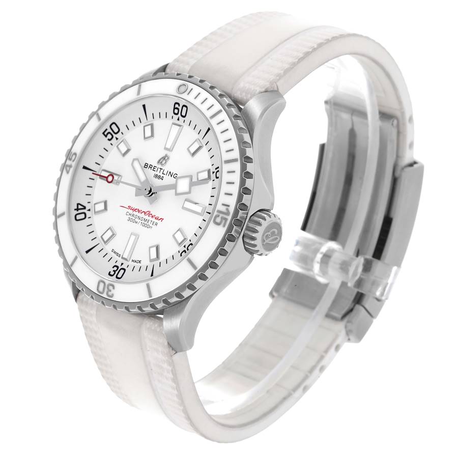 Breitling Superocean 42mm Japanese White Dial Steel Mens Watch A17375