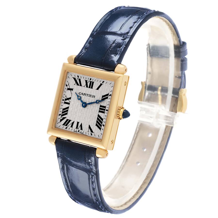 Cartier Tank Obus Yellow Gold Black Strap Ladies Watch W1532756