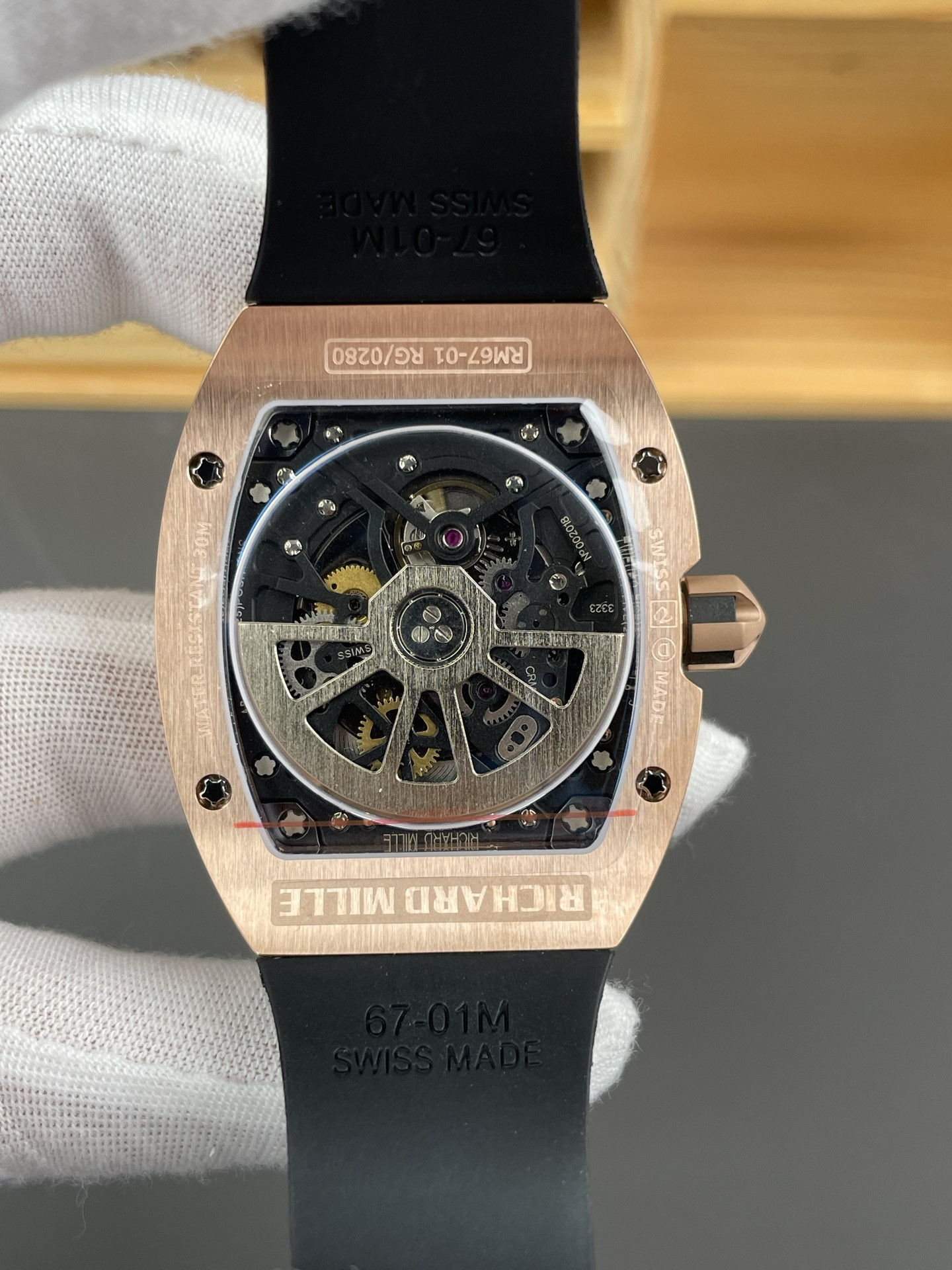 RM67-01 Full Diamond Rose Gold Case