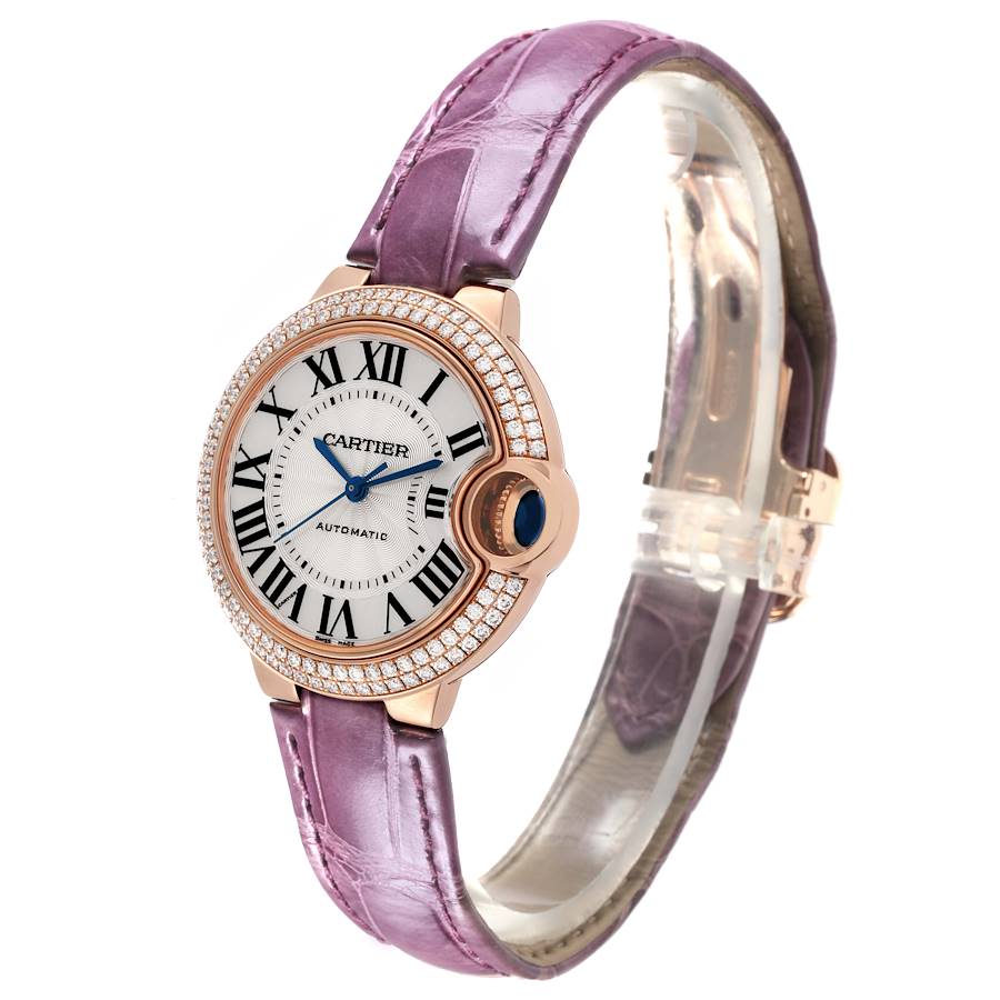 Cartier Ballon Bleu 33 Rose Gold Diamond Ladies Watch WE902066