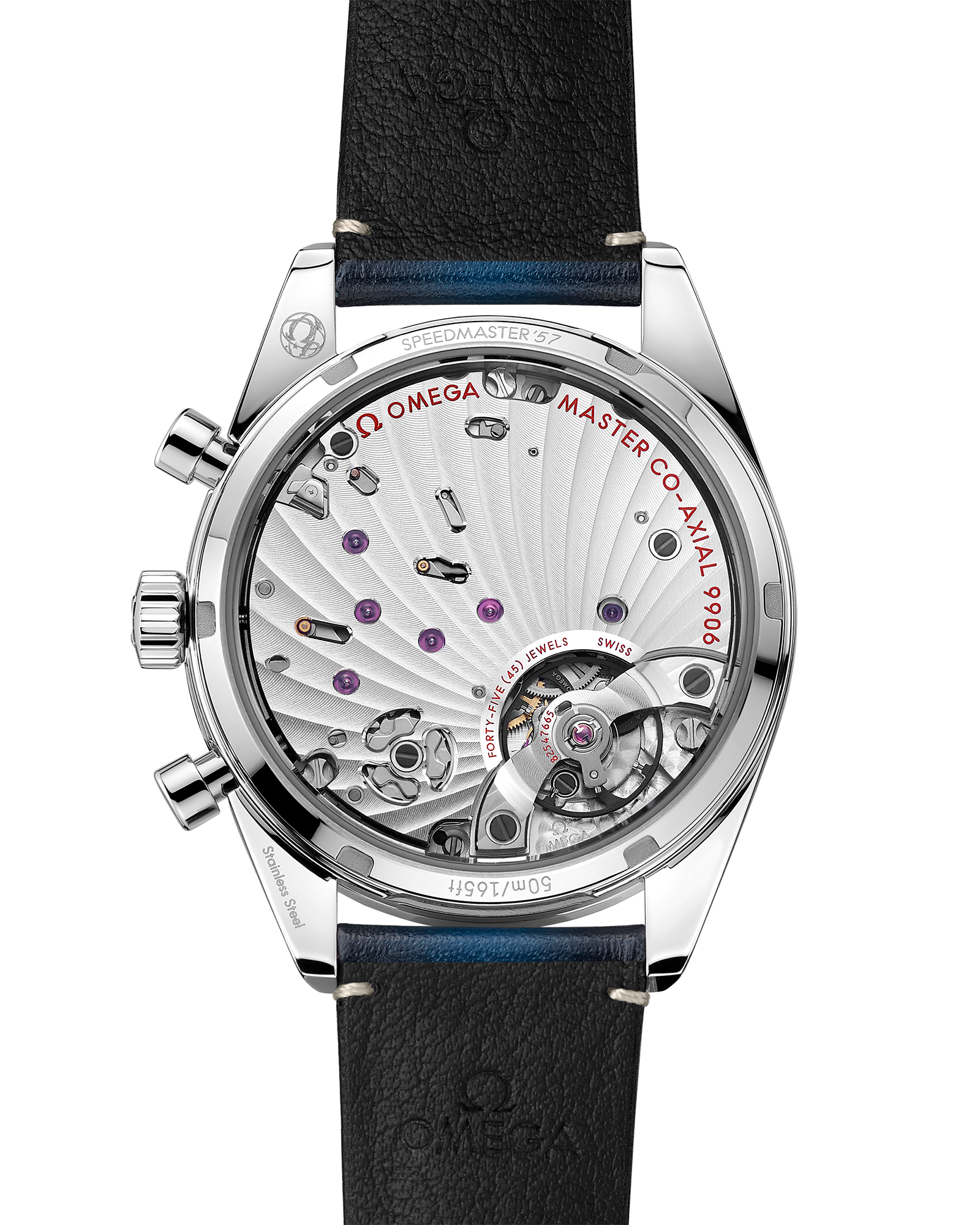 Speedmaster '57 40.5 mm, steel on leather strap 332.10.41.51.03.001