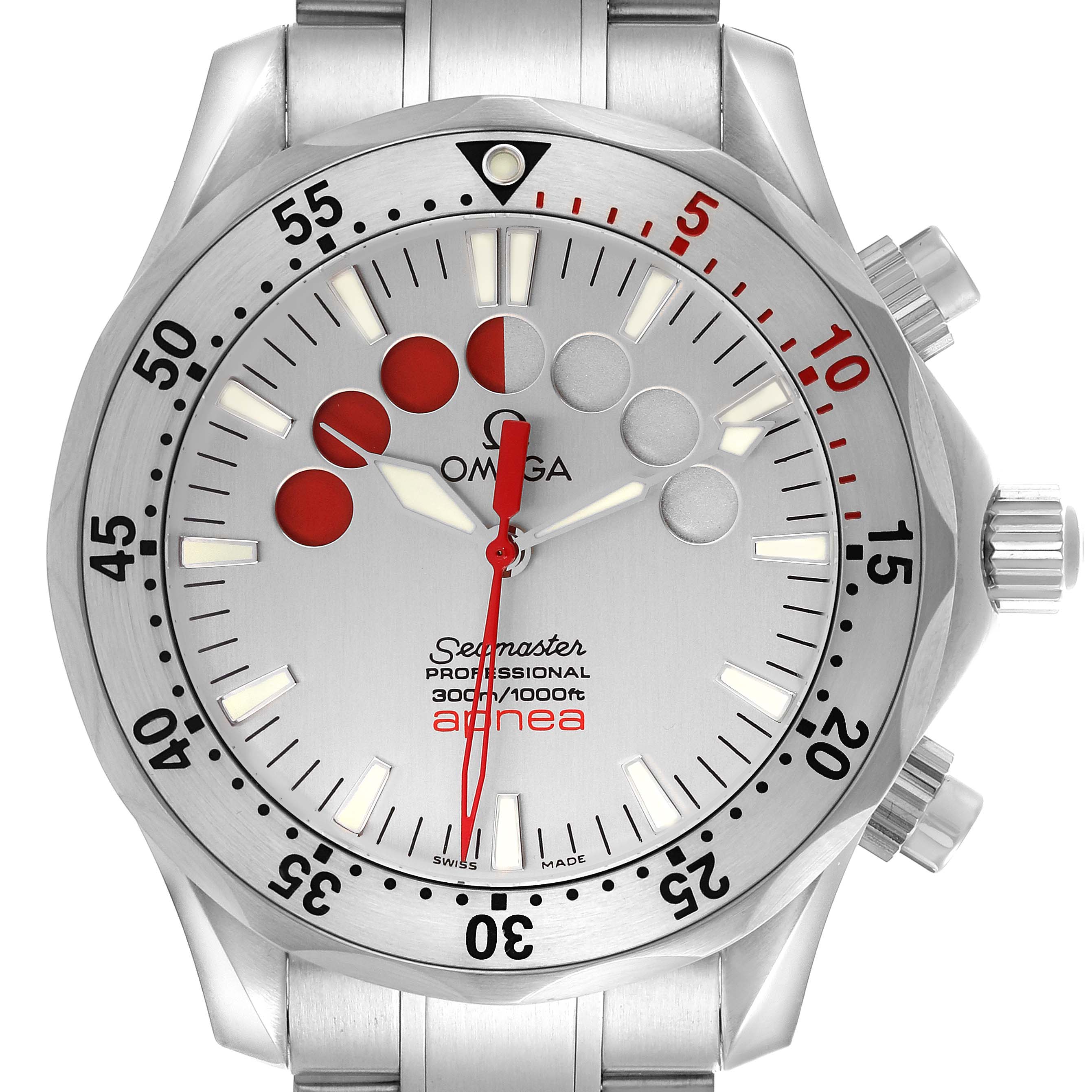 Omega Seamaster Apnea Jacques Mayol Silver Dial Mens Watch 42.0 MM 2595.30.00