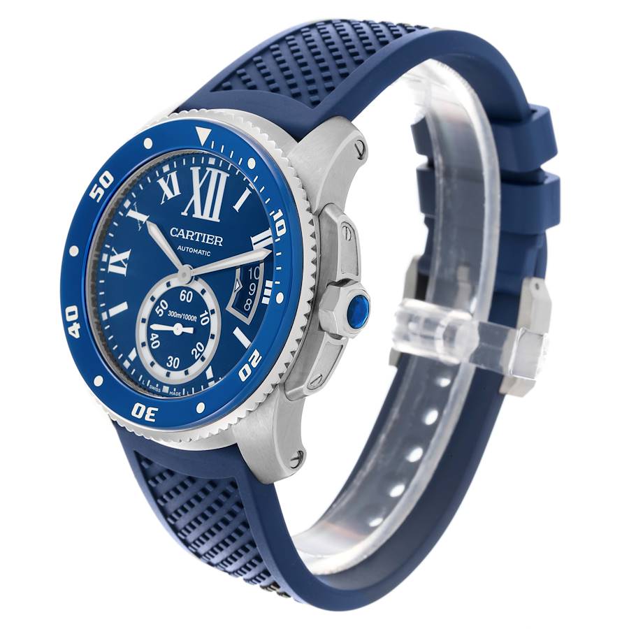 Cartier Calibre Diver Blue Dial Steel Mens Watch WSCA0010