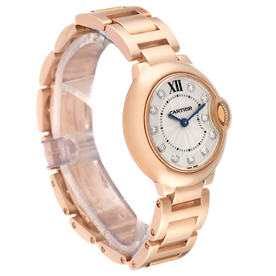 Cartier Ballon Bleu 28mm Rose Gold Diamond Dial Ladies Watch WE902025