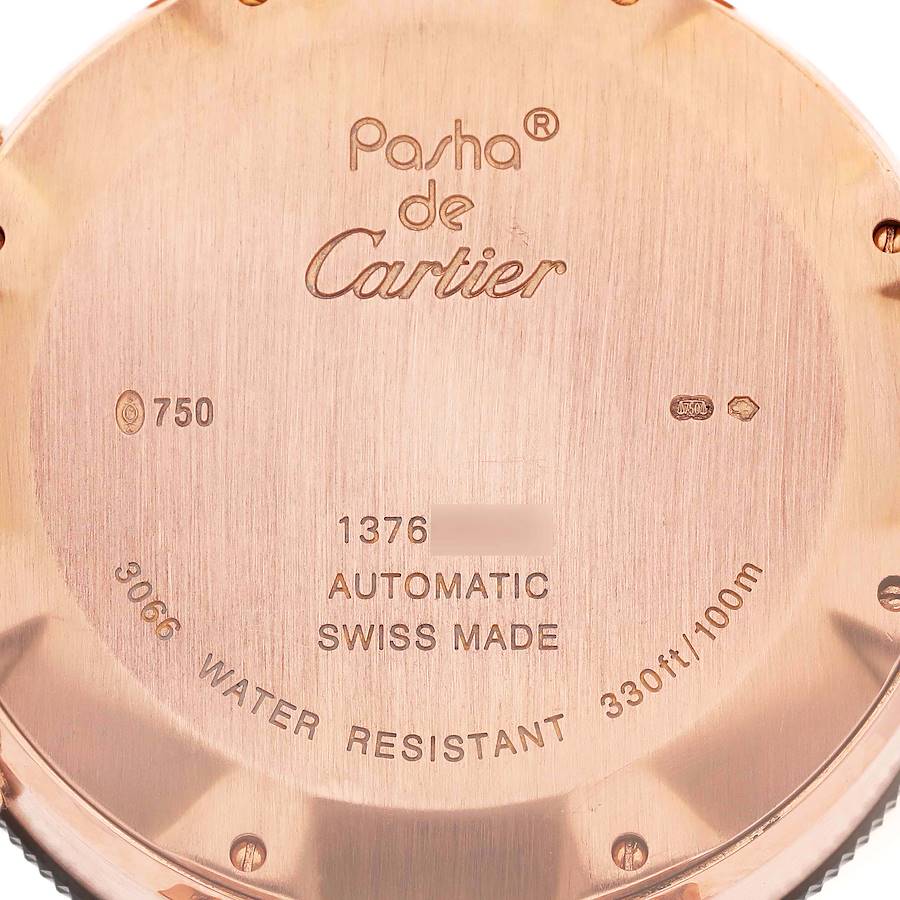 Cartier Pasha Seatimer Rose Gold Black Dial Mens Watch W301980M