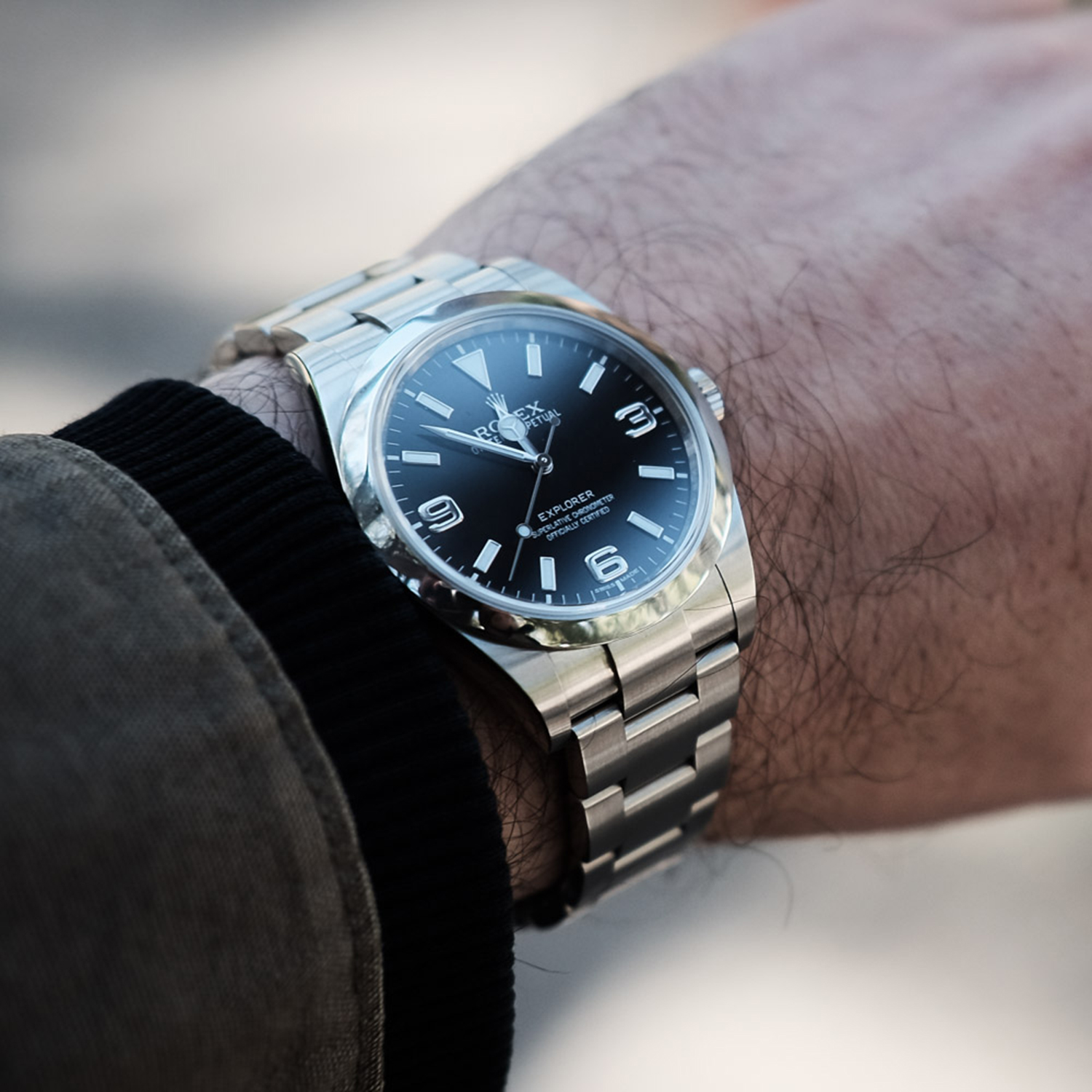 Rolex Explorer I MKII Stainless Steel Black Arabic Index 39mm 214270-0003 Unworn