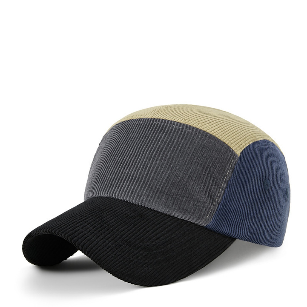 Men's Casual Color Block Corduroy Curved Brim Baseball Cap