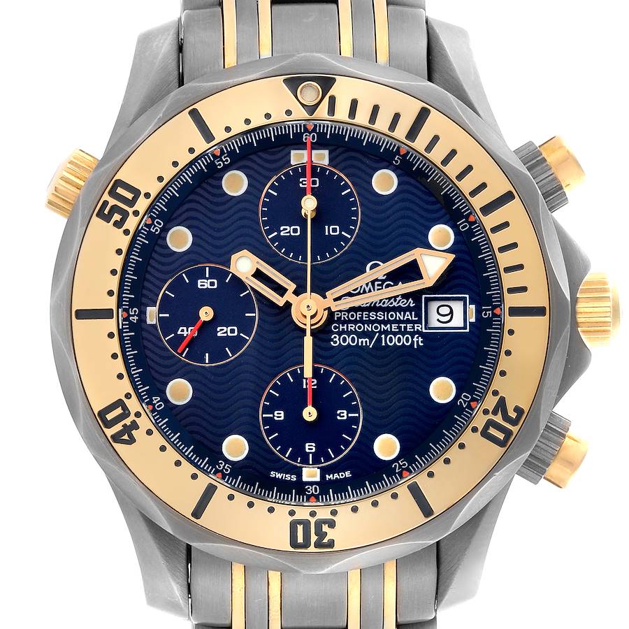 Omega Seamaster 41mm Titanium Yellow Gold Mens Watch 2297.80.00