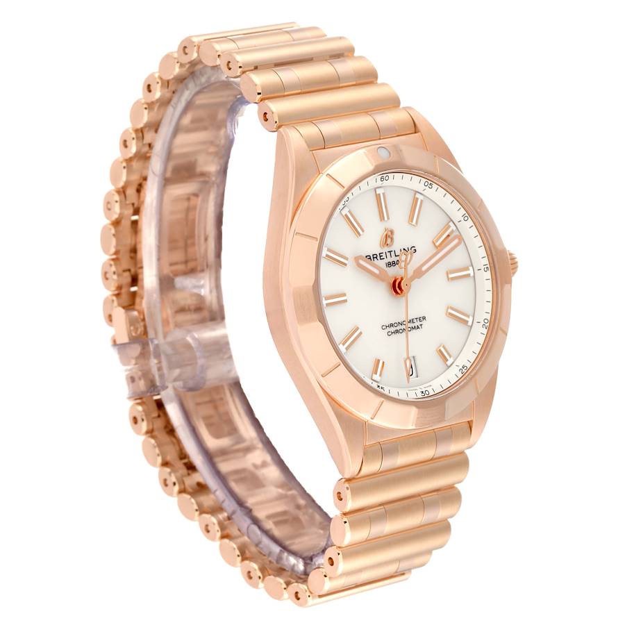 Breitling Chronomat 32 White Dial Rose Gold Ladies Watch R77310
