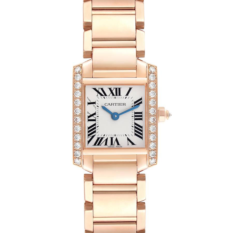 Cartier Tank Francaise Small Rose Gold Diamond Ladies Watch WE10456H