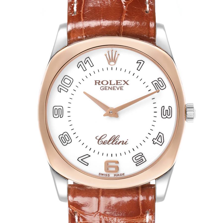Rolex Cellini Danaos White Rose Gold Mens Watch 4233