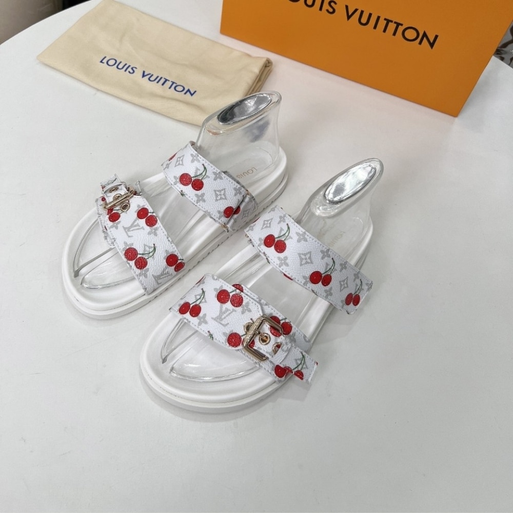 Louis Vuitton X Takashi Murakami Bom Dia Flat Comfort Mule White 1Ahlz7
