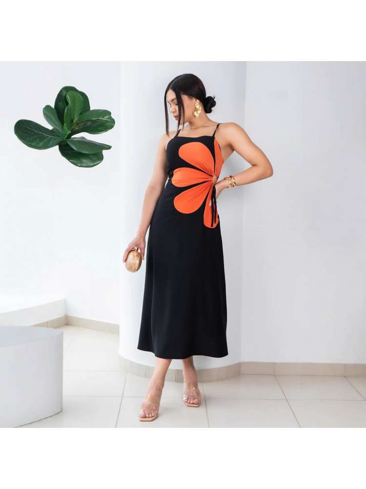 Floral Printed Sleeveless A-line Maxi Dress