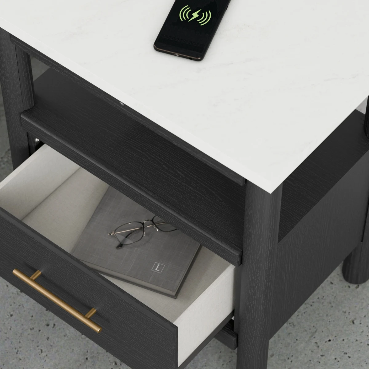 Modern Black Accent Night Stand