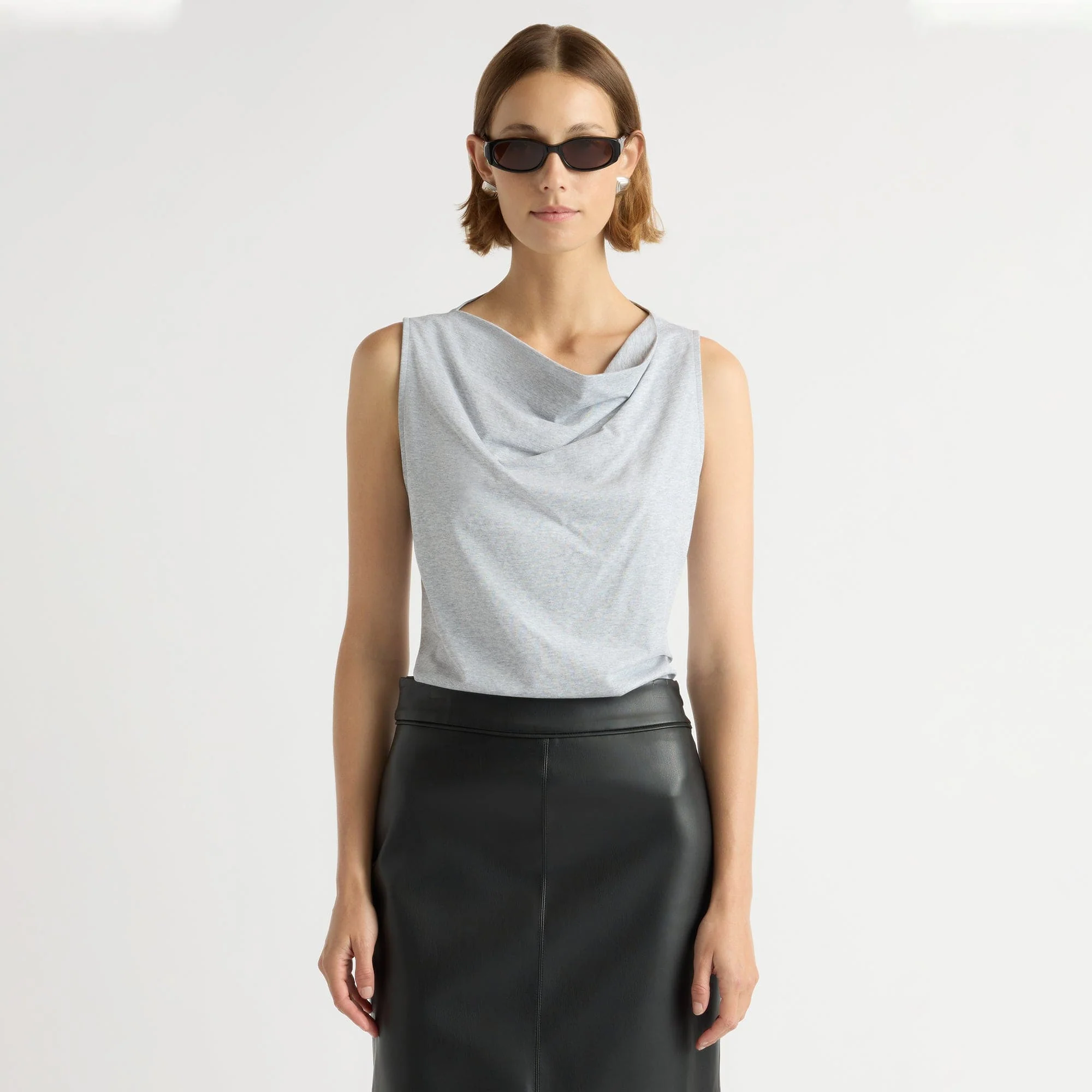 Carissa Relaxed Cowl-Neck Tank