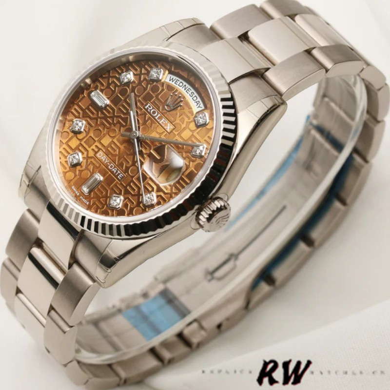 Rolex Day-Date 118239 White Gold Jubilee Chocolate Brown Dial 36mm Unisex Replica Watch