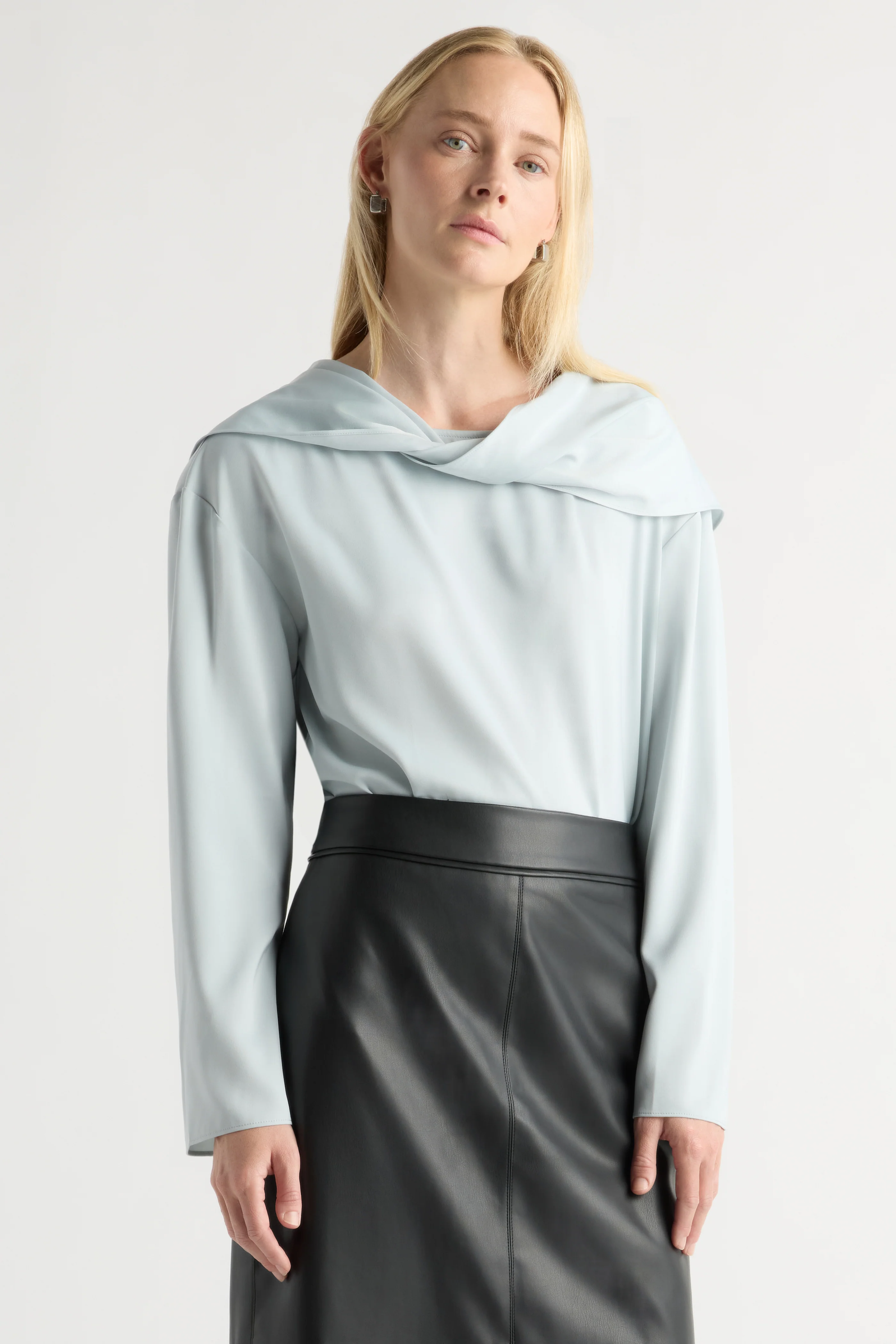 Fawn Twist Scarf-Neck Blouse