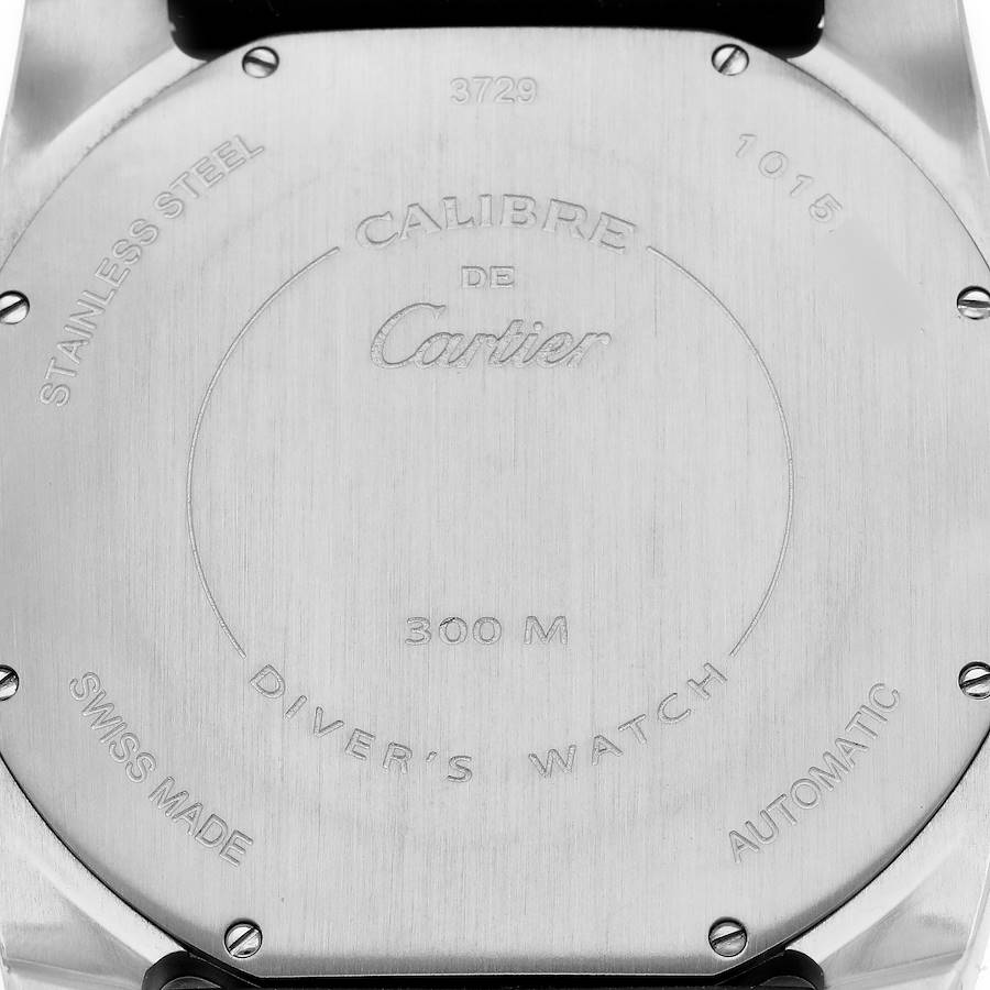 Cartier Calibre Diver Steel Rose Gold Black Dial Mens Watch W7100055