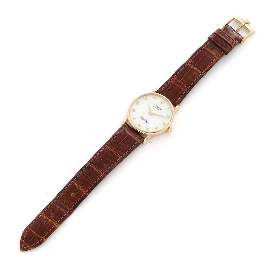 Rolex Cellini Classic Yellow Gold MOP Arabic Dial Mens Watch 5115