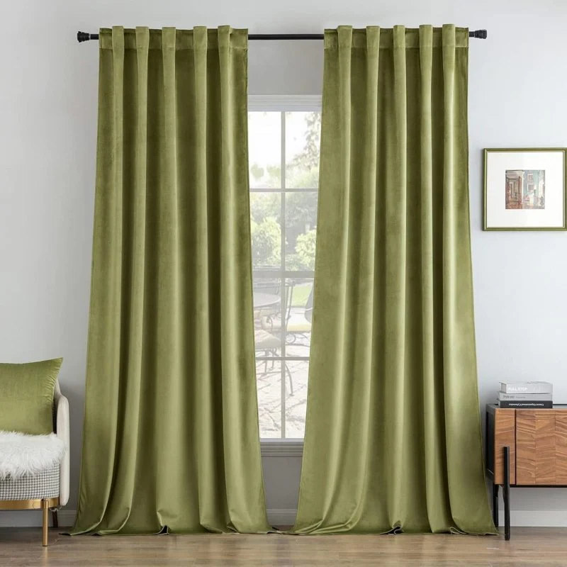 Custom Velvet Luxury Blackout Curtains  (2 Panels) - Back Tab & Rod Pocket