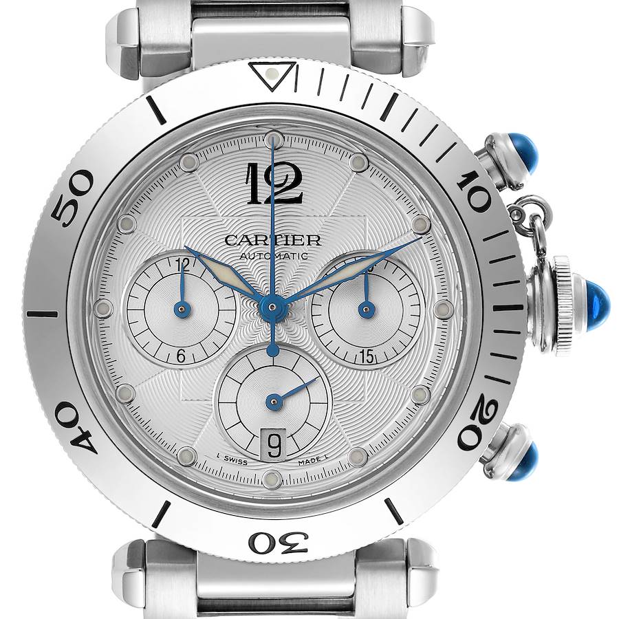 Cartier Pasha Seatimer Chronograph Steel Mens Watch W31030H3