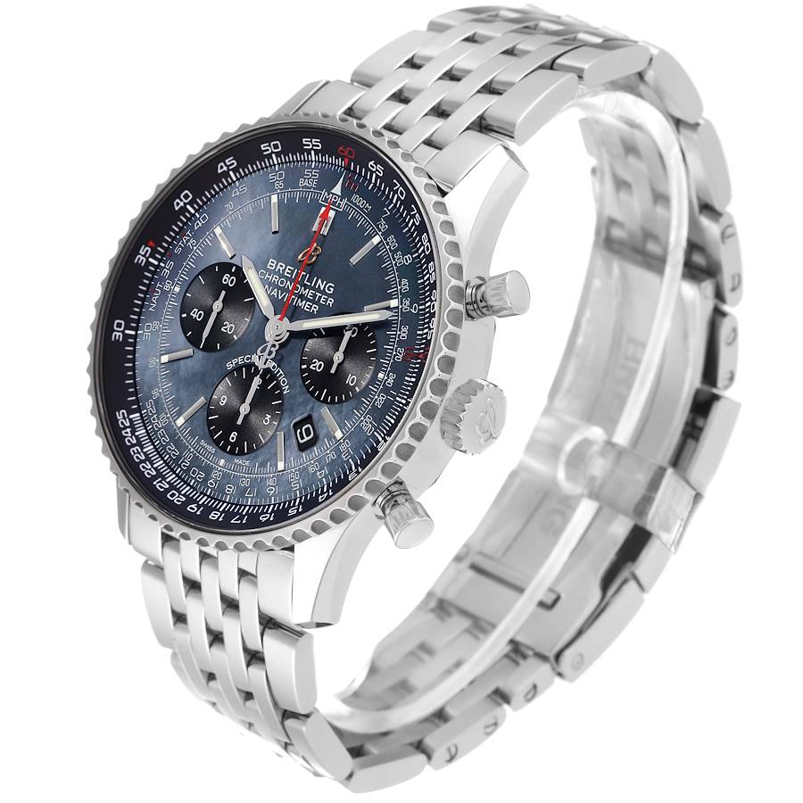 Breitling Navitimer 01 Blue Mother of Pearl Dial Steel Mens Watch AB0121