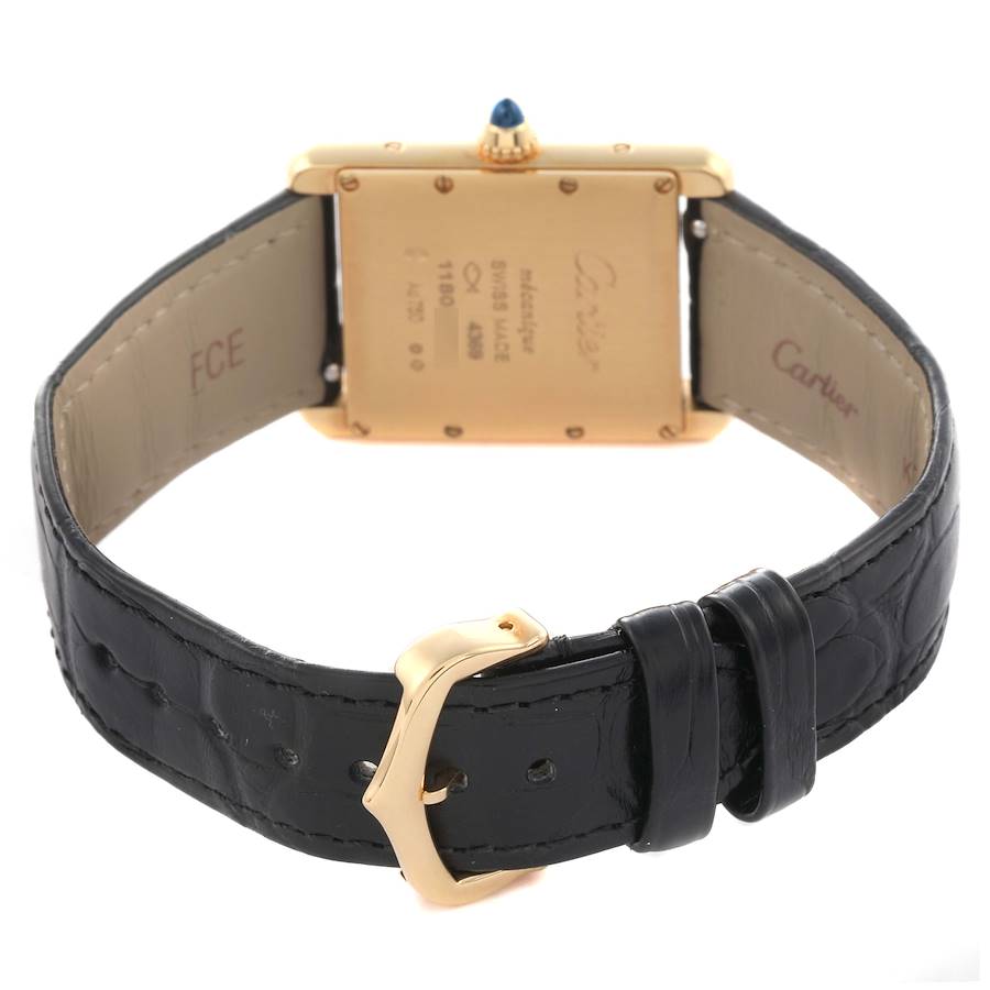 Cartier Tank Louis Large Yellow Gold Black Dial Mens Watch WGTA0091