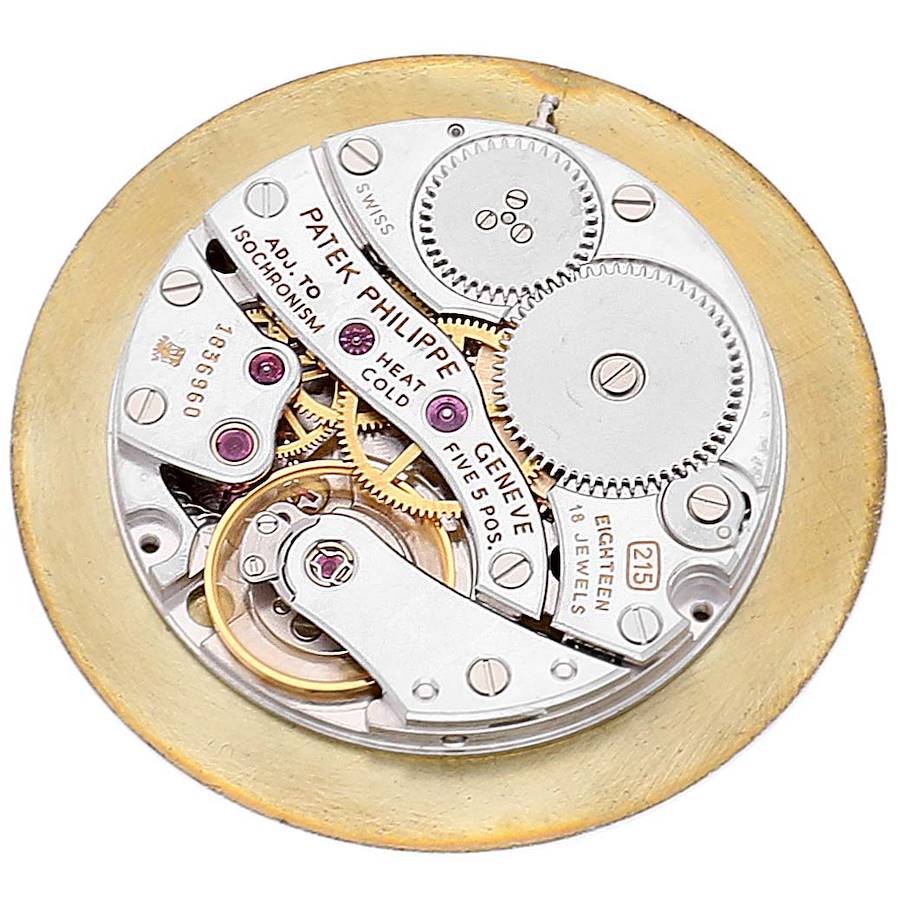 Patek Philippe Calatrava 18k Yellow Gold Brown Strap Mens Watch 3919