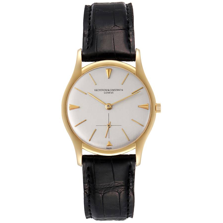 Vacheron Constantin Yellow Gold Silver Dial Vintage Mens Watch 6185