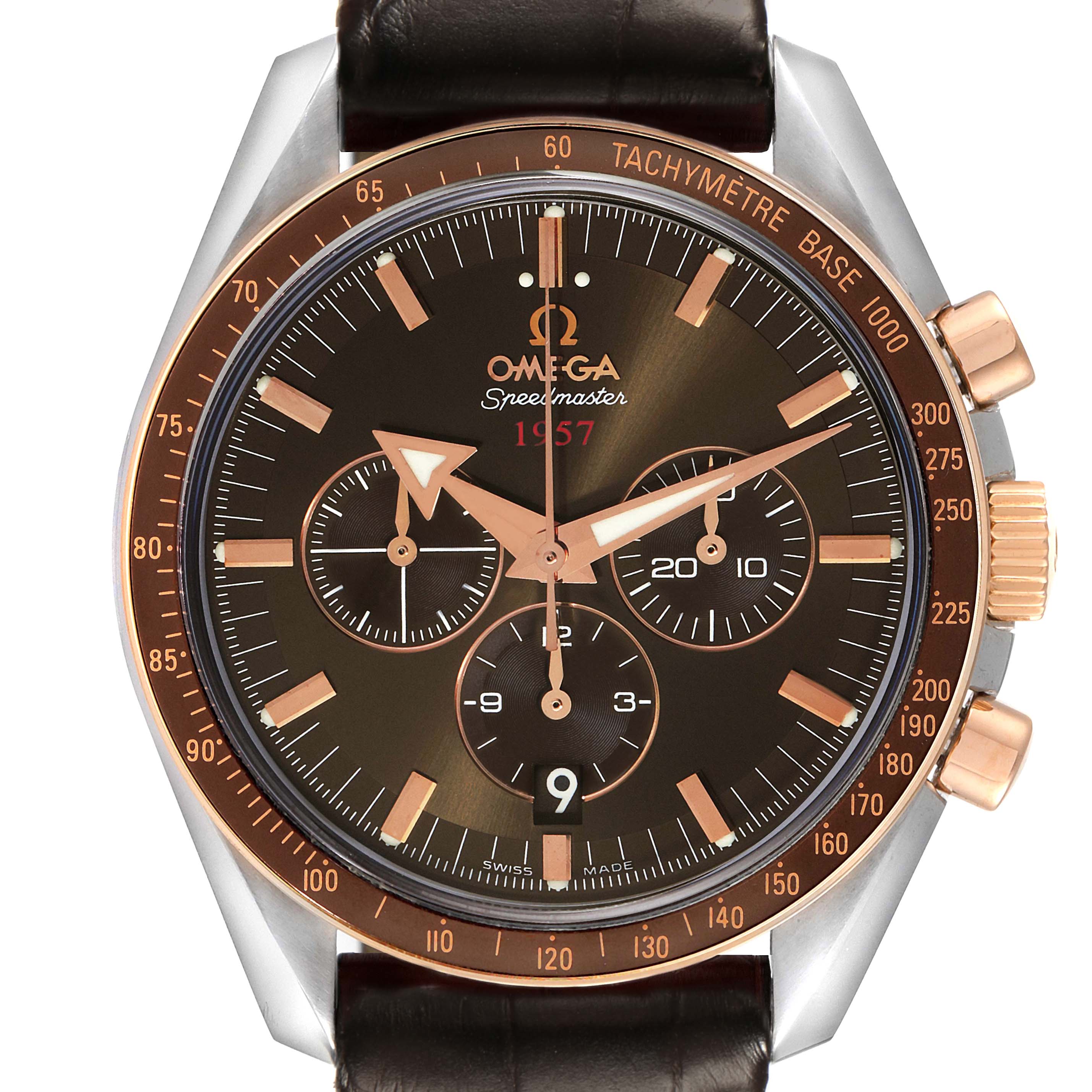Omega Speedmaster Broad Arrow 1957 Steel Rose Gold Watch 42.0 MM 321.93.42.50.13.001