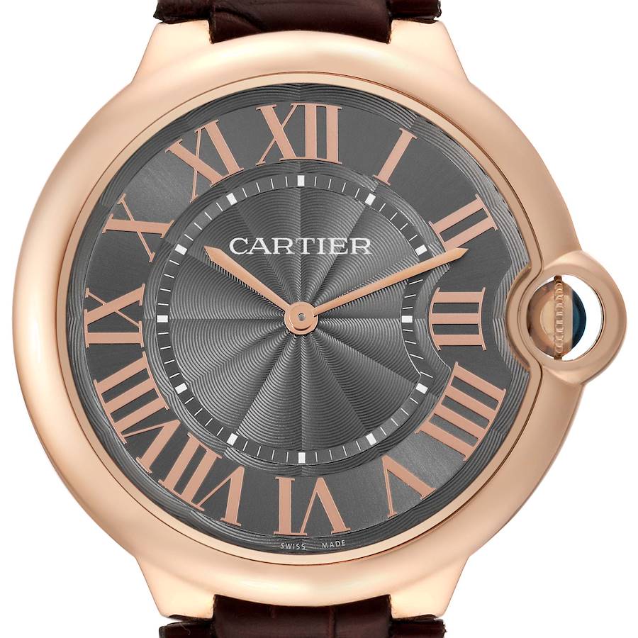 Cartier Ballon Bleu Rose Gold Grey Dial Mens Watch W6920089