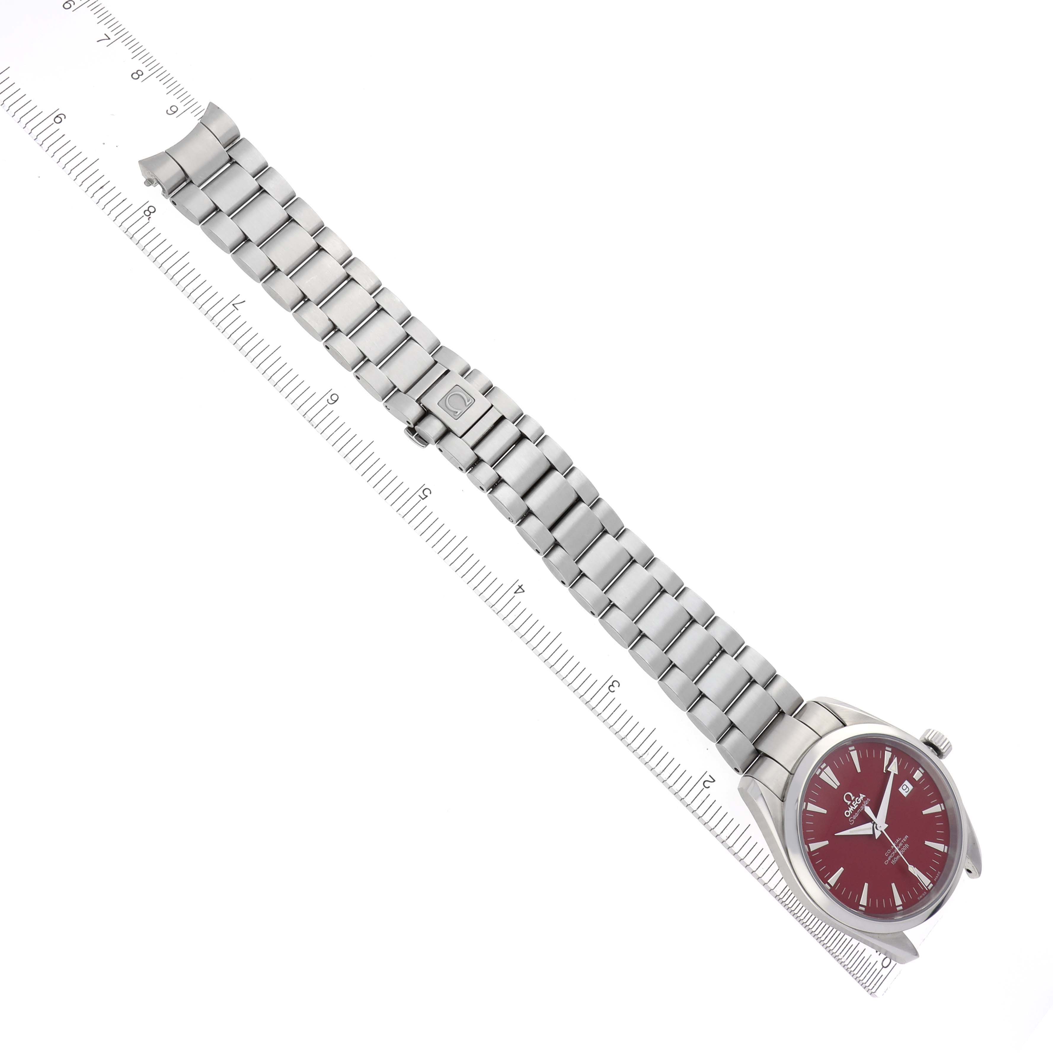 Omega Seamaster Aqua Terra Red Dial Marui Japan Steel Mens Watch 39.2 MM 2503.60.00