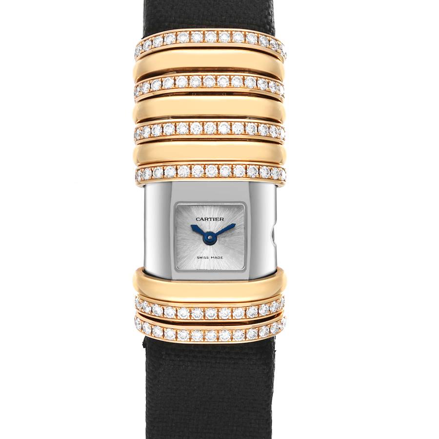 Cartier Declaration Yellow Gold Titanium Diamond Ladies Watch WT000150 Box