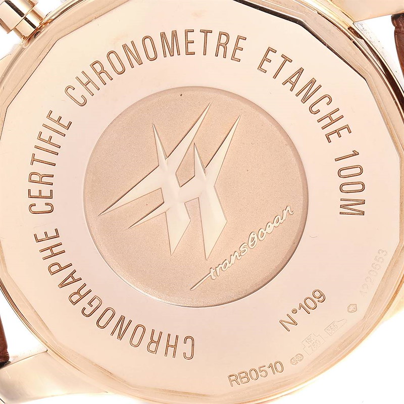 Breitling Transocean Chronograph Unitime Rose Gold Watch RB0510