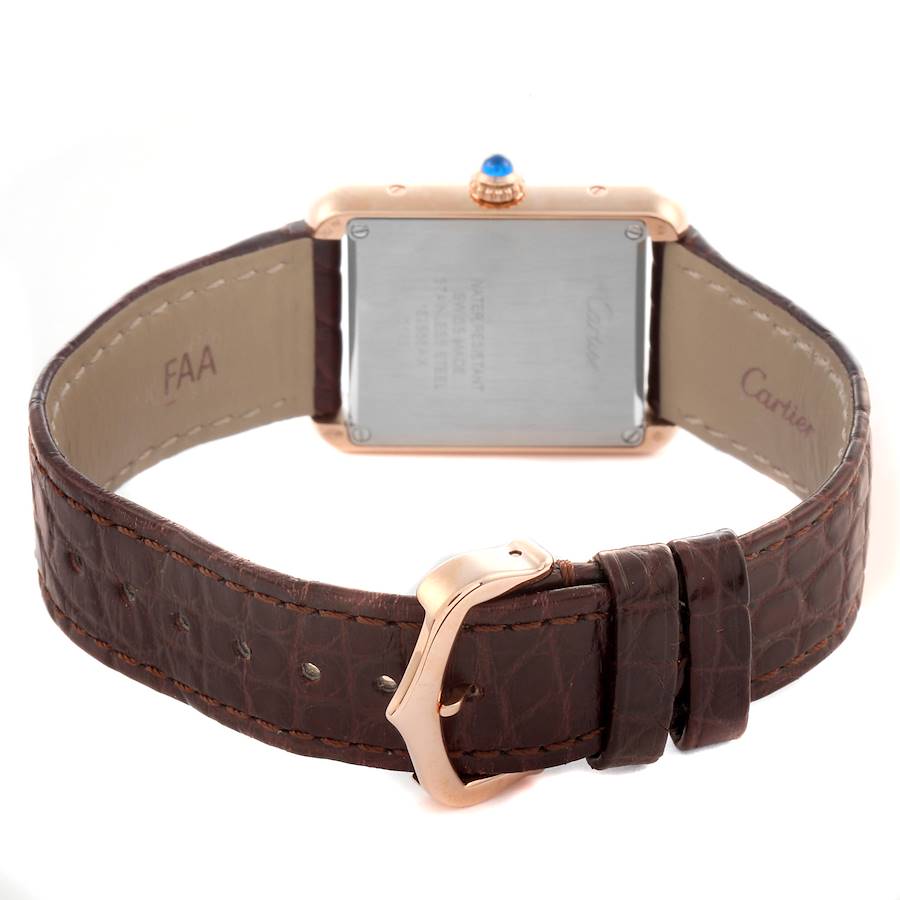 Cartier Tank Solo Silver Dial Rose Gold Steel Ladies Watch W5200024 Card