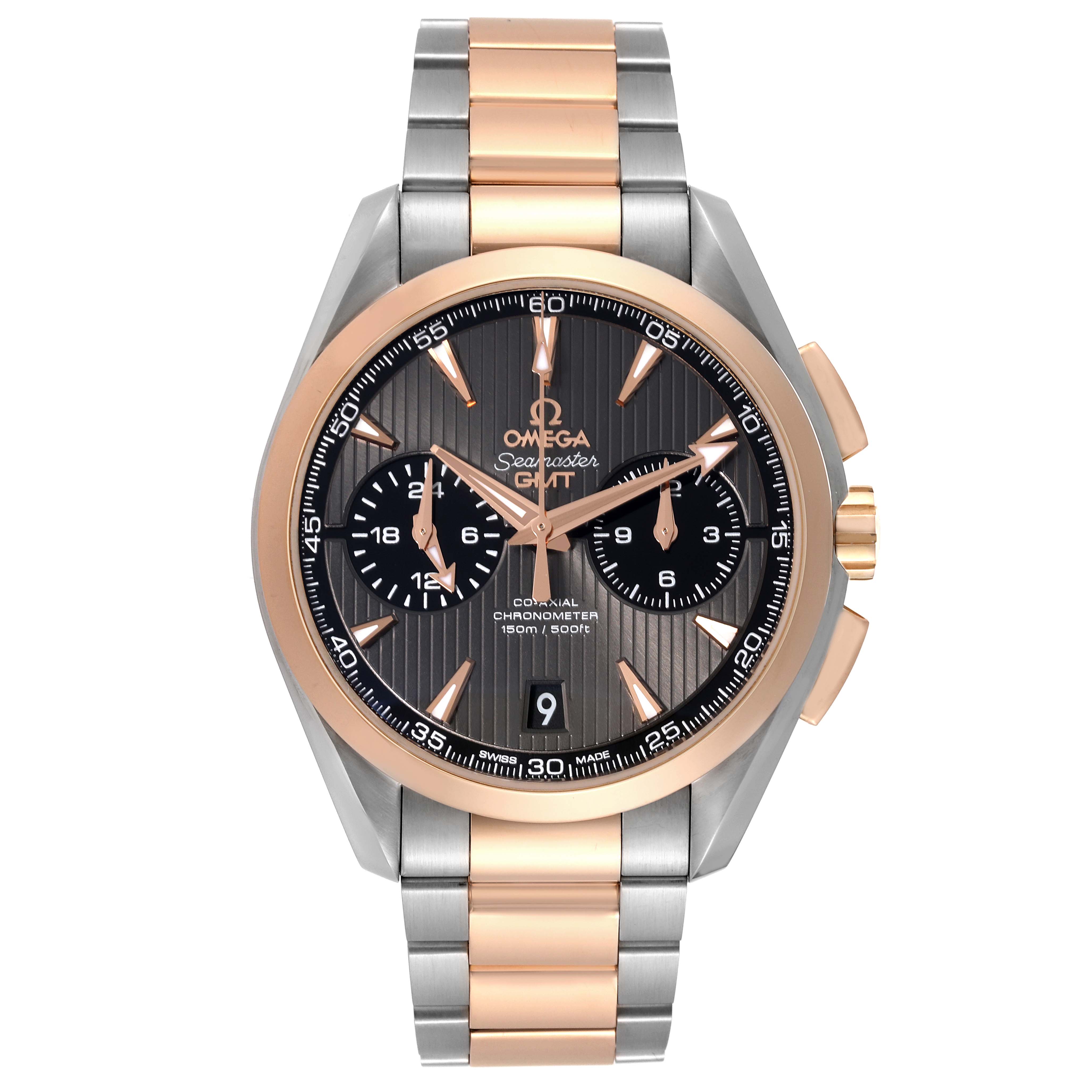 Omega Aqua Terra GMT Steel Rose Gold Mens Watch 43.0 MM 231.20.43.52.06.001