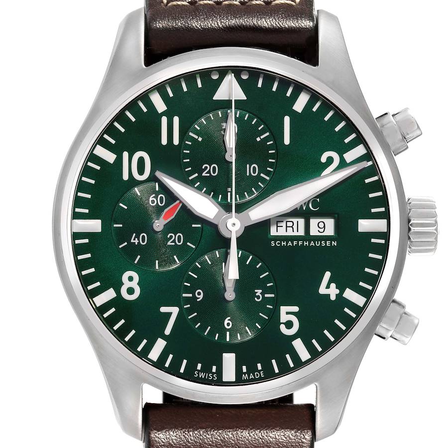 IWC Pilot Racing Green Dial Chronograph LE Mens Steel Watch IW377726