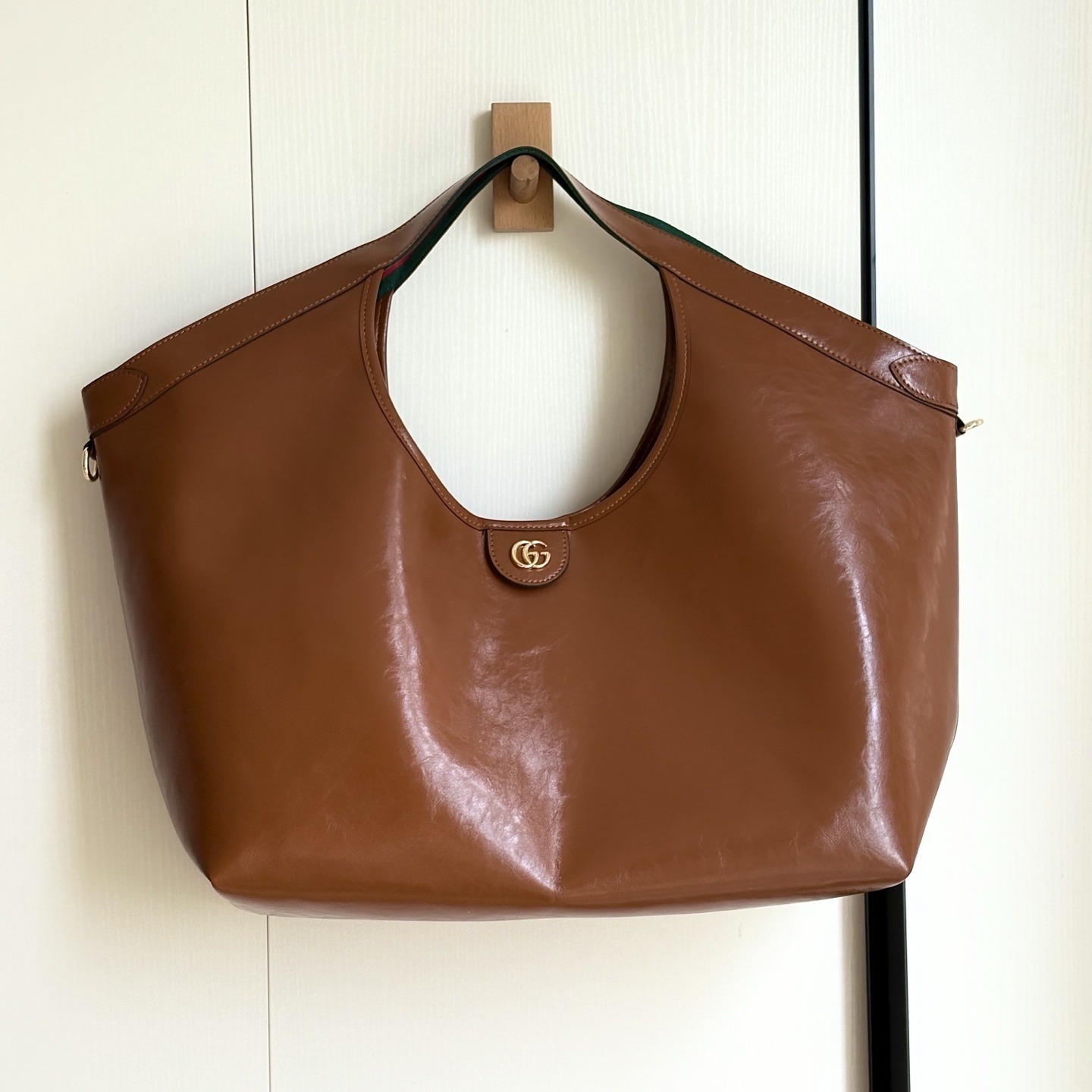 Gucci Giglio Large Tote Bag Dark Brown Leather 60Cm 853971 AAF2H 7645