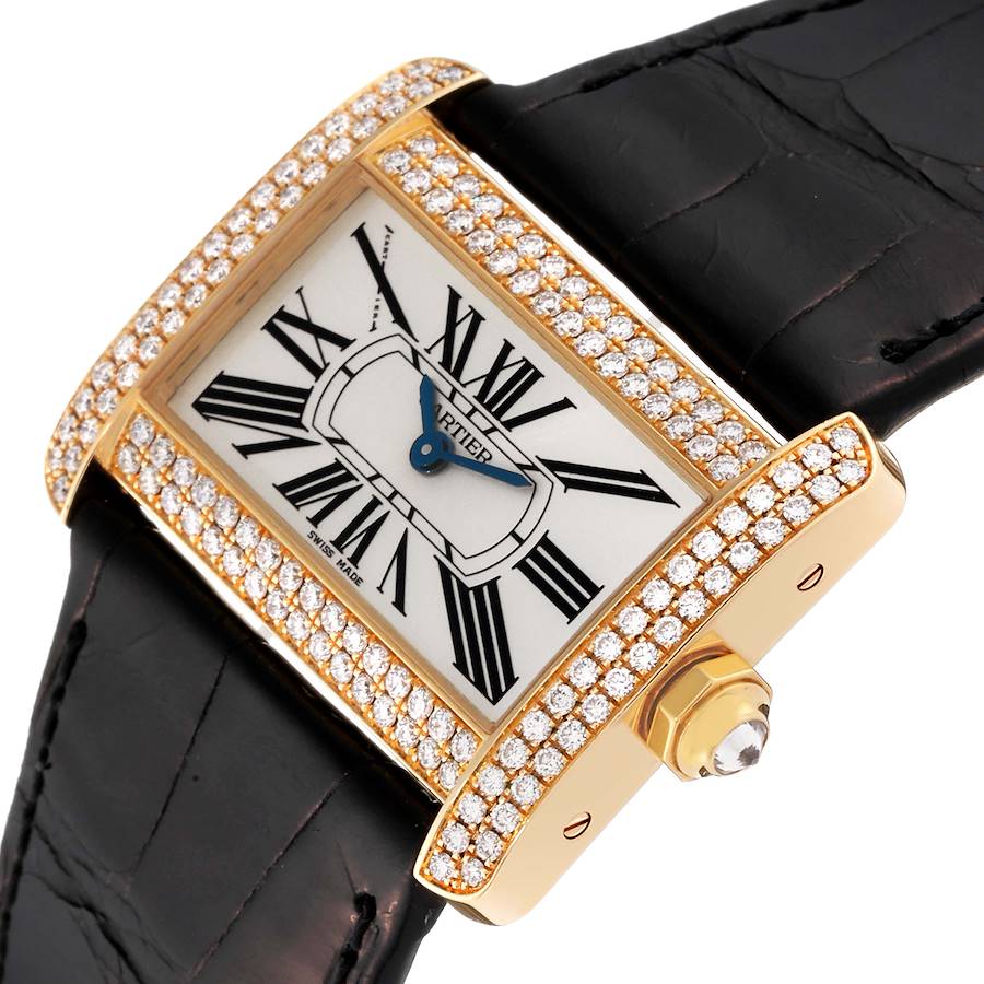 Cartier Tank Divan Yellow Gold Diamond Ladies Watch WA301036