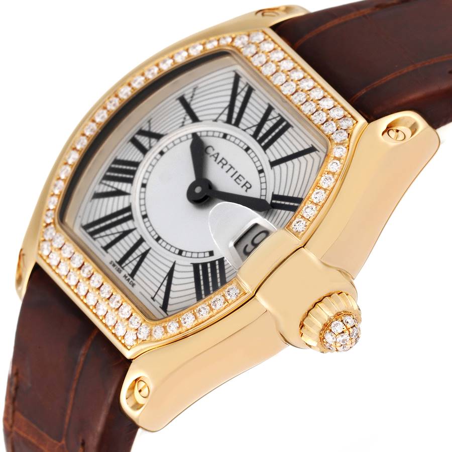 Cartier Roadster Ladies 18K Yellow Gold Diamond Watch WE500160