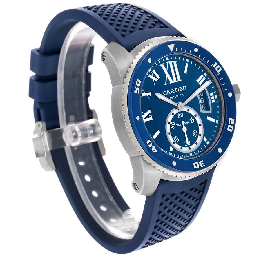 Cartier Calibre Diver Blue Dial Steel Mens Watch WSCA0010