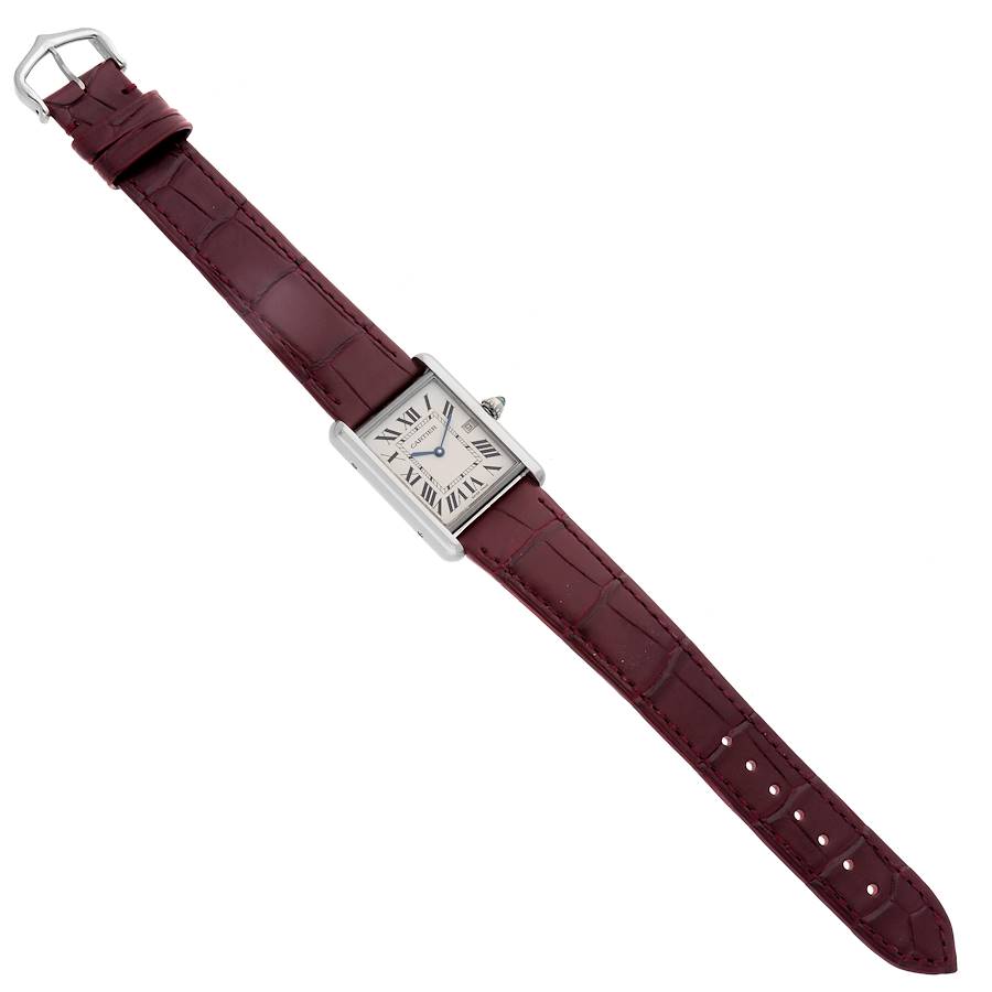 Cartier Tank Louis Large White Gold Brown Strap Mens Watch W1540956