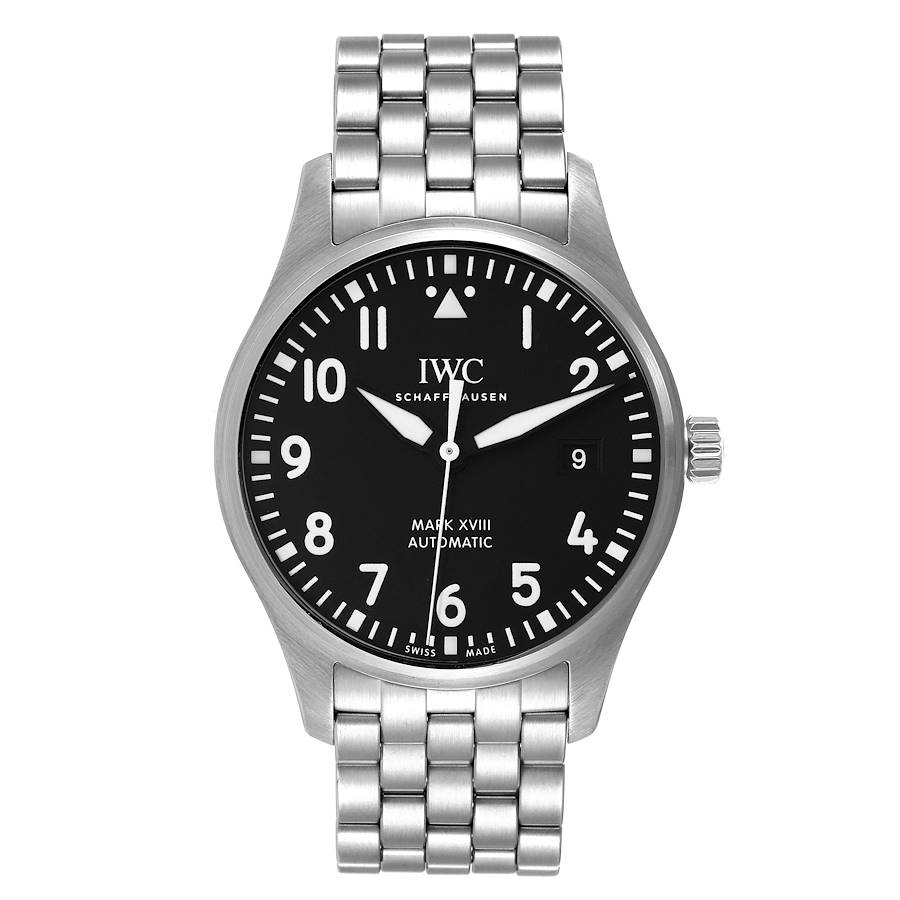 IWC Pilot Mark XVIII Black Dial Steel Mens Watch IW327015