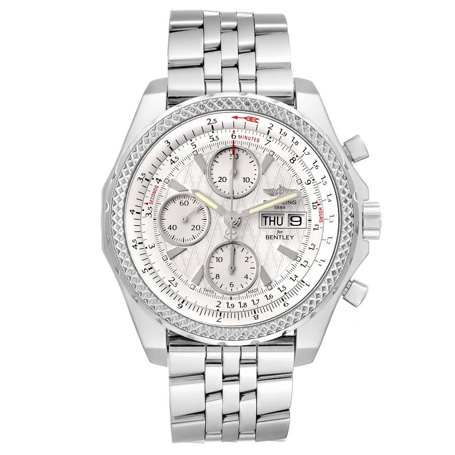 Breitling Bentley Motors GT White Dial Chronograph Steel Mens Watch A13362