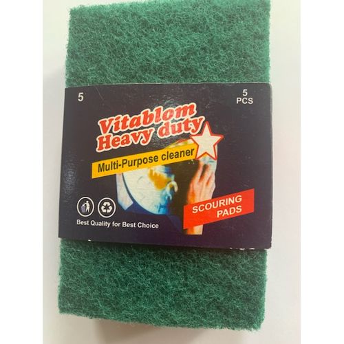 Dish Washing Green Sponge/Scouring Pad - 5 Pieces