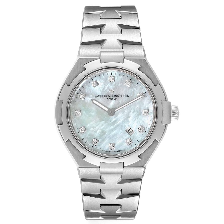 Vacheron Constantin Overseas 34 Steel MOP Diamond Ladies Watch 25750