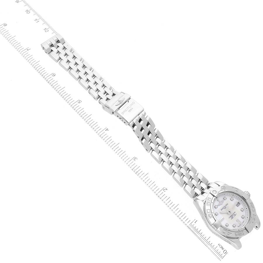 Breitling Galactic Cockpit Mother of Pearl Diamond Steel Ladies Watch A71356
